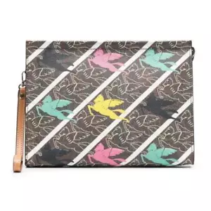 ETRO Paisley und rosa und türkis Pegasus Logo Clutch Tasche - Bild 1 von 9
