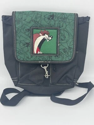 Мини-рюкзак Looney Tunes TAZ Tasmanian Devil черный зеленый 1996 винтажный - Изображение 1 из 4
