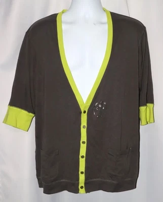 Cárdigan suéter gris manga corta Zumba bolsillos abotonados XXL Foto 1 de 4