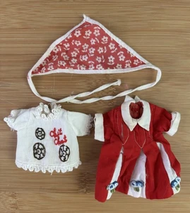 Vtg Lot 3 Penny Brite Doll Outfits - Chit Chat Top Red White Dress Head Scarf - Picture 1 of 4
