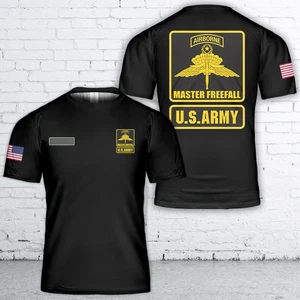 Custom Name US Army Airborne Master Freefall T-Shirt 3D - Picture 1 of 2