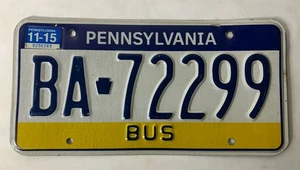 Pennsylvania License Plate - BUS - Blue/White/Yellow Fade - BA72299 - Picture 1 of 6