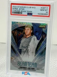 2022 Topps Chrome Stadium Club Beam Team #CBT17 Derek Jeter PSA 10 GM /40 - Picture 1 of 2