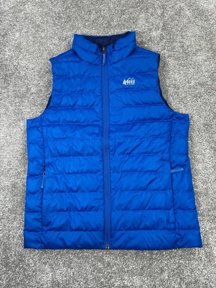 Rei 夹克儿童大号蓝色 650 羽绒绝缘背心 — 第 1/4 张图片