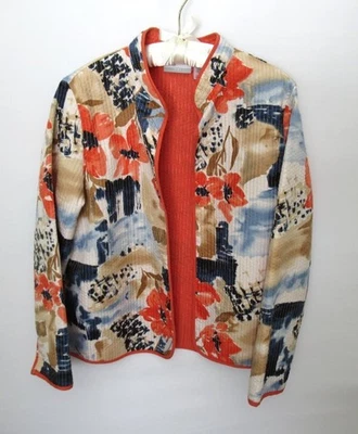 Chaqueta Alfred Dunner Multicolor Acolchada Frente Abierto Manga Larga Sin Forro *Talla 14P* Foto 1 de 4