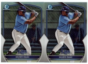2023 BOWMAN DRAFT CHROME REFRACTOR XAVIER ISAAC ( 2 ) TAMPA BAY RAYS - Picture 1 of 1