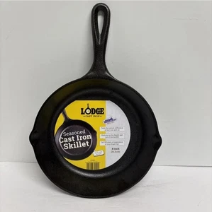 LODGE Cast Iron Skillet Fry Pan 8" 2 Pour Spouts 5SK Made In USA NEW - Picture 1 of 3