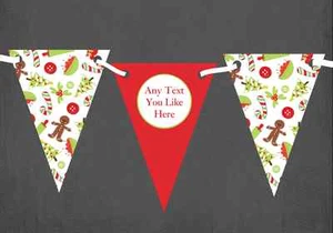 Gingerbread Men Personalised Christmas Decoration Bunting - Picture 1 of 1