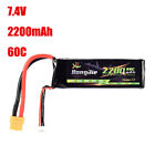 7.4V 2200Mah 60C 2S Lipo Battery With Xt60 Plug For Rc Drone Helicopter Boat Car