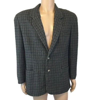 Structure Mens Size Large Gray Houndstooth Two Button Sport Coat Blazer Lined - Image 1 of 4