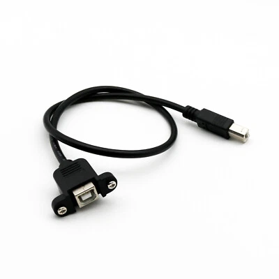 1x USB 2.0 B Female Socket Panel Mount to Male Plug Printer Extension Cable 50cm - Image 1 of 4