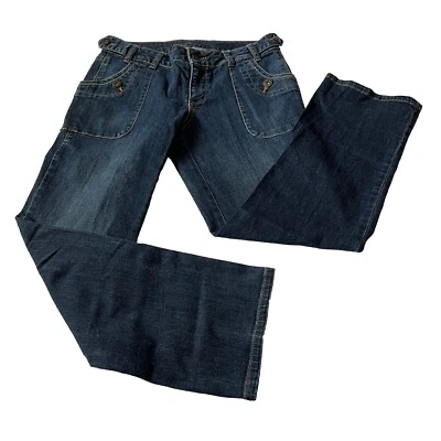 Pantalones de mezclilla para mujer Simply Vera Wang tiro medio rectos elásticos azules talla 4 Foto 1 de 4