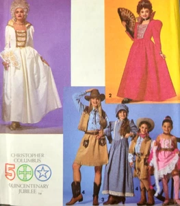 Simplicity 7471 Pattern Girls Halloween Costume Marie Antionette Prairie Western - Picture 1 of 4