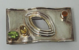 Citrine and Peridot Pin/Pendant sterling silver - Picture 1 of 2
