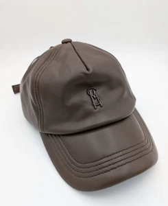 Steve Madden Women's Brown Soft Faux Leather Adjustable Baseball Cap - Picture 1 of 10