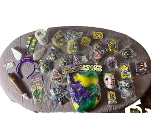 Lot Of Mardi Gras Novelties (Beads, Trinkets, Souvenirs) Straight From Parades! - Picture 1 of 11