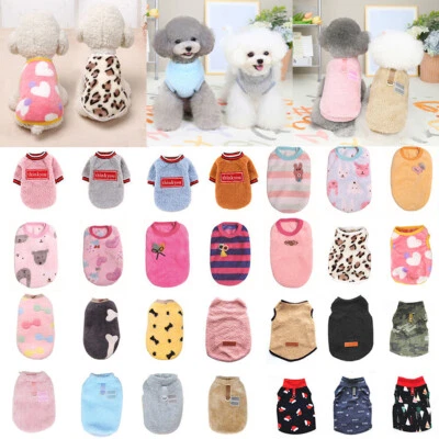 Pet Fleece Clothes Puppy Dog Jumper Sweater Small Puppy Chihuahua Cat Outfit 🎀 - Image 1 of 4