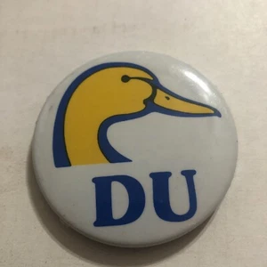 Ducks Unlimited Duck Head DU Logo Pinback Pin Button - Picture 1 of 4