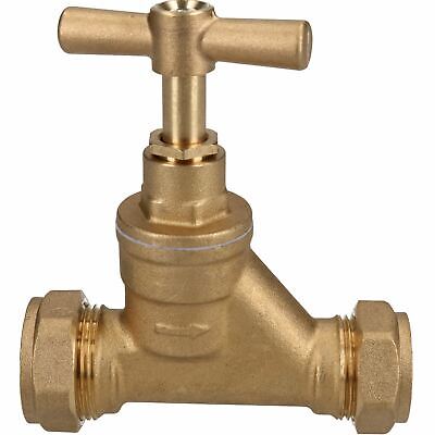22 X 25mm Poly Stop Cock Mains Shut-Off Copper MDPE Burst Pipe Compression • 17.10£
