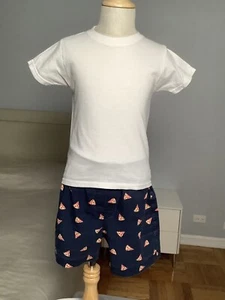 J.crew Crewcuts Boys Pizza Cotton Boxers Pj Shorts Xl  Fruit Of The Loom T-shirt - Picture 1 of 14