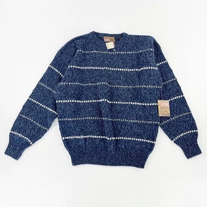 Vintage Authentic Issue Wool Nylon Blue Striped Crewneck Sweater Top Mens XL - Picture 1 of 5