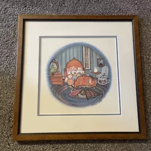 P Buckley Moss Litho Print The Night Before Christmas Framed Signed 1985 Framed - Picture 1 of 12