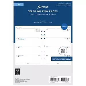 Filofax 2025 - 2026 A5 Mid Year Diary Academic Week On Two Pages Refill 68562 - Picture 1 of 4