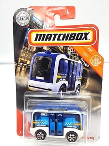 Matchbox MBX City #3 MBX Self-Driving Bus White & Blue Self Driving Bus - Picture 1 of 7