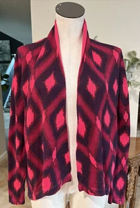 Gap women’s XS pink Ikat Cotton Open waterfall cardigan sweater Barbie core A - Picture 1 of 5