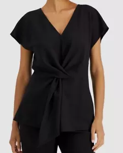 Tahari ASL Women's Black Twist Front Top Size XL - Picture 1 of 2
