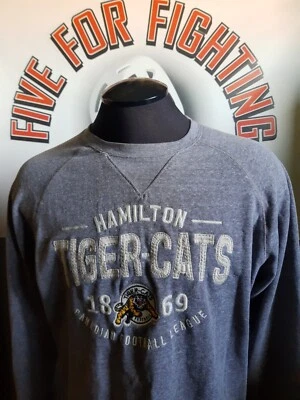HAMILTON TIGER CATS VINTAGE DISTRESSED STYLE SWEATSHIRT CFL CAMPUS CREW - Image 1 of 4