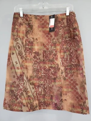 NUEVO $275 Falda Dana Buchman Borgoña Recta Talla 4 Otoño Cachemira Marrón Taupe Foto 1 de 4