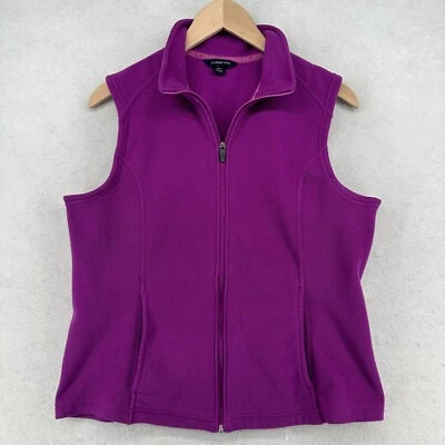Chaleco LANDS' END Niñas Grande 10-12 POLARTEC AIRCORE 100 Vellón Cremallera Completa Púrpura Foto 1 de 4