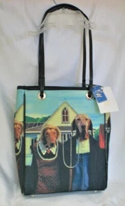 AMERICAN GOTHIC DOG PARODY handbag new with tags MA & PA KENNEL - Picture 1 of 2