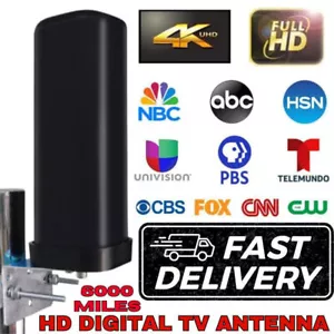 Antena de TV digital HDTV 4K amplificada 360° UHF VHF largo alcance 6000 millas - Imagen 1 de 9