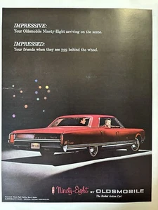 Oldsmobile Automobile Ninety Eight Rocket Action Red Vintage Print Ad 1965 - Picture 1 of 1