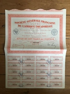 Société Générale Française de l'AFRIQUE EQUATORIALE (G) - Foto 1 di 1