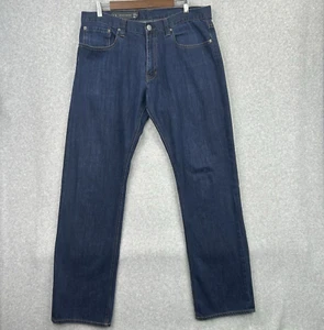 Armani Exchange Relaxed Straight Jeans Dark Wash Pants Mens Size 36L Excellent! - Picture 1 of 9