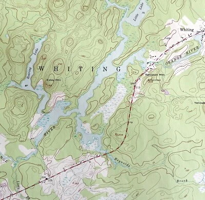 Map Whiting Maine USGS 1977 Topographic Vintage Geo Survey 1:24000 27x22" TOPO11 - Image 1 of 3
