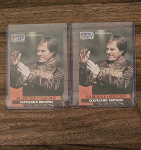 1991 PRO SET FOOTBALL BROWNS BILL BELICHICK "ROOKIE" (2) CARD LOT - Picture 1 of 2