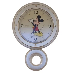 Vintage Seiko Mickey Mouse bewegliche Zeiger Uhr Wandbehang Pendeluhr - Bild 1 von 3