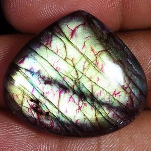 Natural Labradorite Heart Cabochon Colored Gemstone 44.30 CT 30x26x7 mm SR-938 - Picture 1 of 7