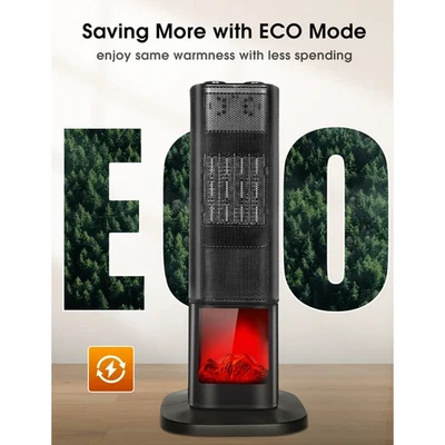 STUFA ELETTRICA IN CERAMICA DA 1800W EFFETTO CAMINO TERMOVENTILATORE SILENZIOSO - Immagine 1 di 4