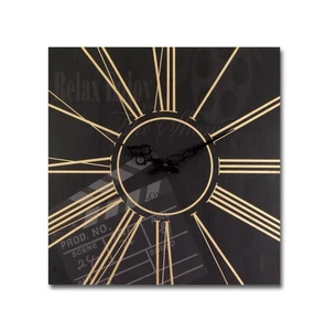 Melrose 15,5" Schwarz & Gold Film Klappe Dekorative Uhr - Bild 1 von 1