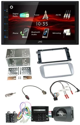JVC USB Bluetooth Lenkrad DAB 2DIN Autoradio für Ford Galaxy C-Max Focus silber - Bild 1 von 4