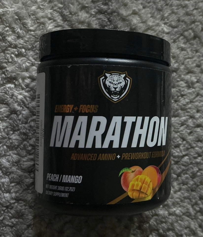 6am Run Marathon Amino Plus Pre-workout 12.7 Oz Dietary Supplement Peach Mango