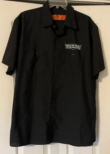 RED KAP SOLD MY SOUL TO THE OPEN ROAD HOT ROD ROADSTER GREASER WORK SHIRT XL - Picture 1 of 8
