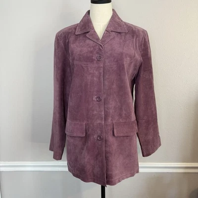 Jessica Holbrook Washable Suede Fully Lined Jacket Purple Size Small QVC NWT - Image 1 of 4
