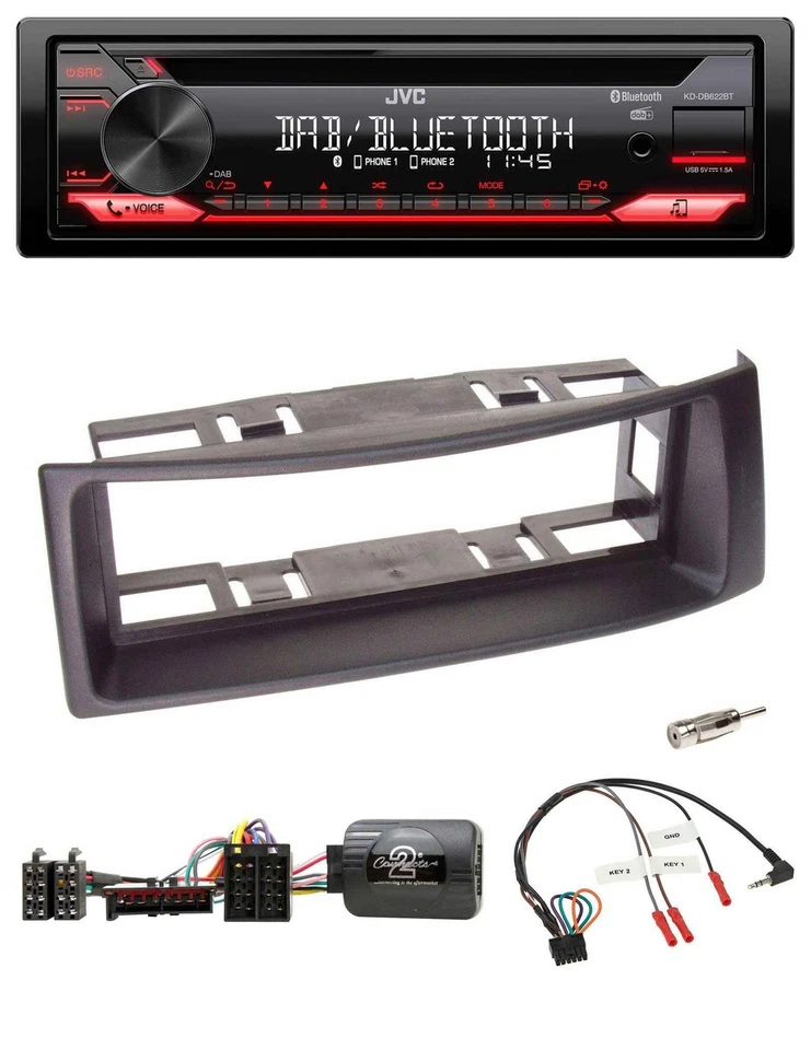 JVC CD DAB USB Bluetooth Lenkrad Autoradio für Renault Megane 1996-2000 Scenic s - Bild 1 von 4