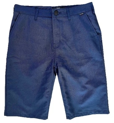 Hurley Nike Dri Fit Chino Golf Shorts Boys 18 Blue Flat Front Skating Surfing - Image 1 of 4
